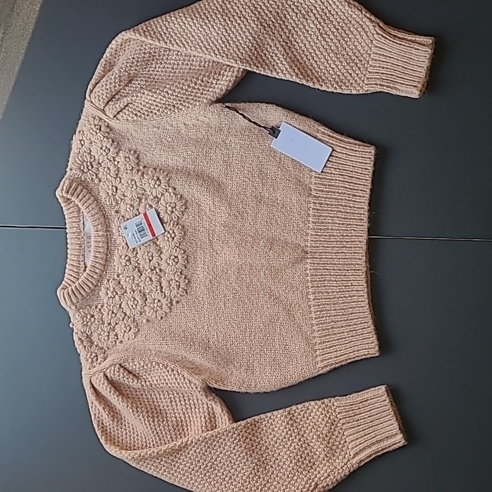 NWT, ASTR the Label, XS, Samantha Wool Blend Ribbed Trim Pullover Sweater